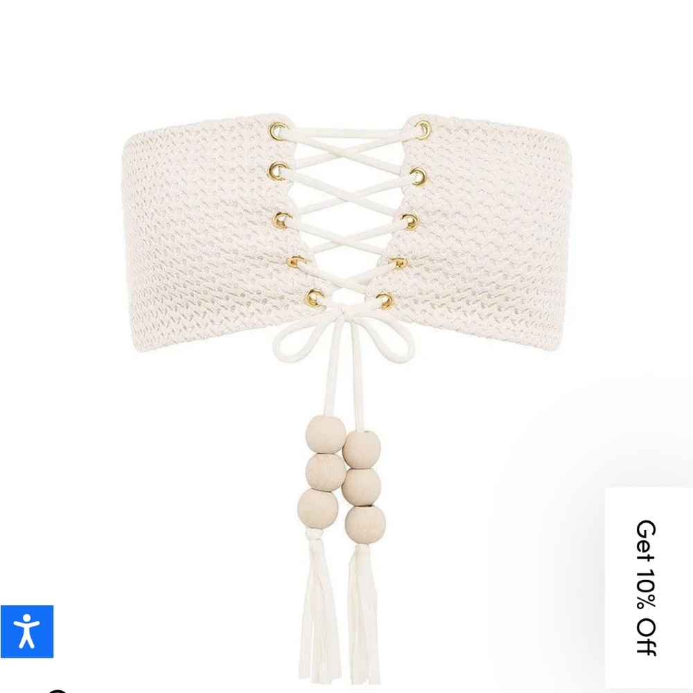 Montce Swim Bone Crochet Corset Bikini Top
